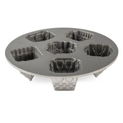 Nordic Ware 12 in. W X 12 in. L 12 in. Christmas Cozy Village Cakelet Pan Silver 1 pc