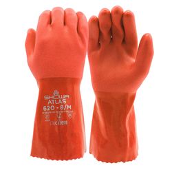 SHOWA ATLAS 620 Unisex Indoor/Outdoor Chemical Gloves Orange L 1 pair