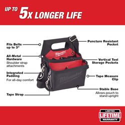 Milwaukee Ballistic Nylon Electrician's Pouch 15 pocket Black/Red 1 pc