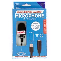 Kikkerland Black/White Mini Microphone Mini Karaoke Microphone For All Mobile Devices