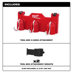 Milwaukee Packout 5 in. W X 4.8 in. H Tool Box Attachment Tool Rack Black/Red