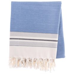 Karma 50 in. L Periwinkle Cotton Beach Throw Blanket