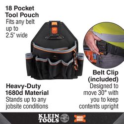 Klein Tools 18 pocket Ballistic Nylon Tool Pouch Black