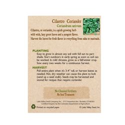 Lake Valley Seed Cilantro Seeds