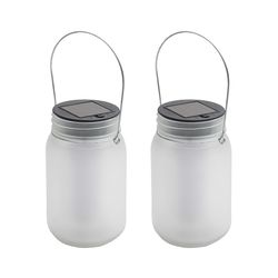 Alpine Glass Warm White Solar Lantern