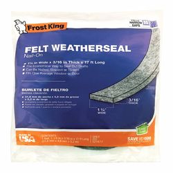 Frost King Gray Felt Weather Seal For Doors and Windows 17 ft. L X 0.19 in.