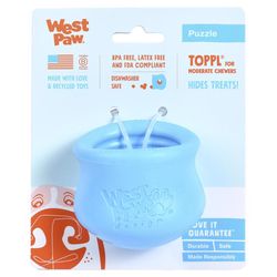 West Paw Zogoflex For Dog Blue Plastic Toppl Pet Toy Small 1 pk