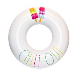 CocoNut Float Rae Dunn White PVC/Vinyl Inflatable Chill Out Floating Tube