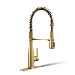Kohler Leste One Handle Brushed Brass Pull-Down Kitchen Faucet