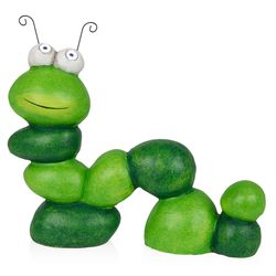 Alpine Polyresin Green 24 in. Caterpillar Statue