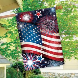 Briarwood Lane Stars and Stripes Patriotic House Flag 28 in. W X 40 in. L