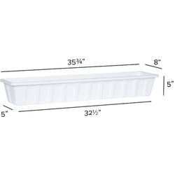 Novelty Poly Pro 5 in. H X 36 in. W X 8 in. D PP Plastic Poly Pro Flower Box White