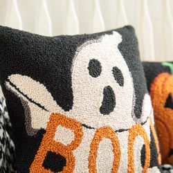 Glitzhome 14 in. Boo Pillow