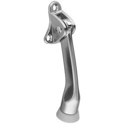 National Hardware Zinc w/Rubber Tip Satin Nickel Silver Kick-Down Door Holder Mounts to door .7 in.