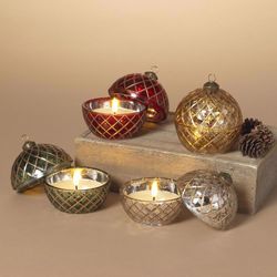Gerson Glass Ornament LED Wax Candle