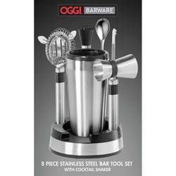 OGGI Silver Stainless Steel Barware Set