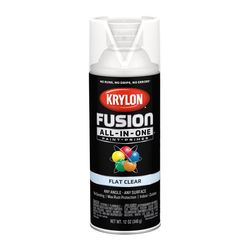 Krylon Fusion All-In-One Flat Clear Paint+Primer Spray Paint 12 oz