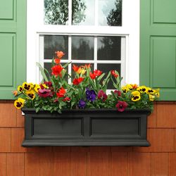 Mayne Fairfield 11 in. H X 11 in. W X 36 in. D Plastic Planter Box Black