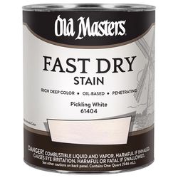 Old Masters Semi-Transparent Pickling White Oil-Based Alkyd Fast Dry Wood Stain 1 qt