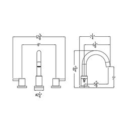 Huntington Brass Euro Satin Nickel Modern Widespread Bathroom Sink Faucet 8 in.