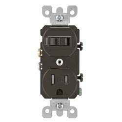 Leviton 15 amps 120 V Brown Combination Switch/Outlet 5-15R 1 pk