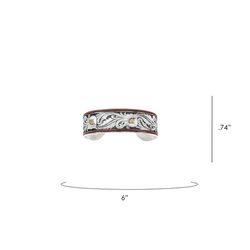 Montana Silversmiths Women's LeatherCut Floral Cuff Multicolored Bracelet Water Resistant