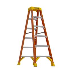 Werner 6 ft. H Fiberglass Step Ladder Type IA 300 lb. cap.