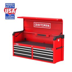 CRAFTSMAN S2000 52 in. 8 drawer Steel Tool Chest 24.7 in. H X 16 in. D