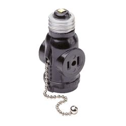 Leviton Plastic Medium Base Lampholder 1 pk