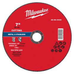 Milwaukee 7 in. D X 7/8 in. X 1/16 in. thick Metal Cut-Off Wheel 1 pk