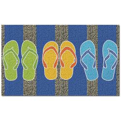 Americo Home Front Runner 18 in. W X 30 in. L Multi-Color Flip Flops Stripes Vinyl Door Mat