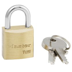 Master Lock 3/4 in. W Brass 3-Pin Tumbler Exterior Padlock