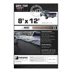 Dry Top® 8 ft. W X 12 ft. L Heavy Duty Polyethylene Truck Tarp Black
