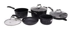 Starfrit The Rock Aluminum Cookware Set Black