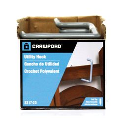 Crawford 7 in. L Vinyl Coated Gray Steel Large Storage Hook 20 lb. cap. 1 pk