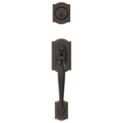 Schlage Camelot Aged Bronze Handleset