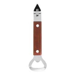 OGGI Brown/Silver Stainless Steel/Wood Can Tab Opener