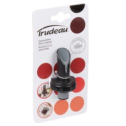 Trudeau Black Stainless Steel Wine Stopper