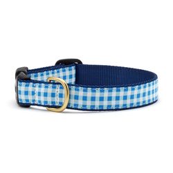 Up Country Blue Gingham Nylon Dog Collar X-Large
