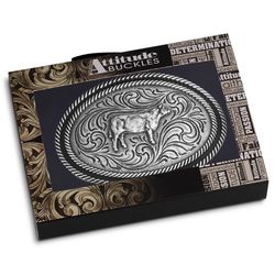 Montana Silversmiths Show Steer Antiqued Attitude Belt Buckle