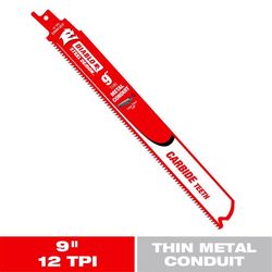 Diablo Steel Demon 9 in. Carbide Tipped Reciprocating Saw Blade 12 TPI 1 pk