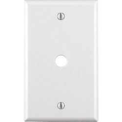 Leviton White 1 gang Thermoset Plastic Cable/Telco Wall Plate 1 pk