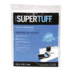 Trimaco SuperTuff 9 ft. W X 12 ft. L X 1 mil Plastic Drop Cloth 1 pk