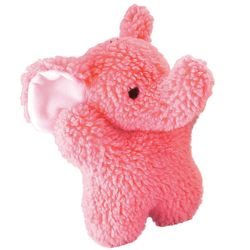 Zanies For Dog Pink Fleece Cuddly Berber Elephant Squeaky Dog Toy Large
