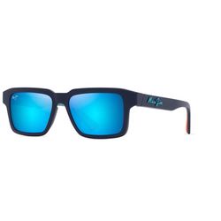 Maui Jim Kahiko Sunglasses Unisex Matte Dark Blue Frame Blue Hawaii Lens Polarized