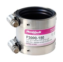 Fernco PlumbQwik Schedule 40 1-1/2 in. Hub X 1-1/2 in. D Hub PVC Coupling