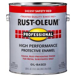 Rust-Oleum Professional Indoor and Outdoor Gloss Safety Red Oil-Based Protective Paint 1 gal