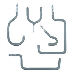 Crawford 8 in. L Vinyl Coated Gray Steel Assorted Hook 10 pk