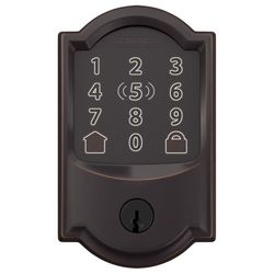 Schlage Encode Plus Aged Bronze Metal Wi-Fi Deadbolt with Camelot Trim