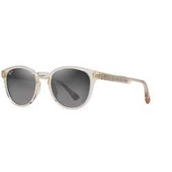 Maui Jim Hiehie Sunglasses Unisex Shiny Trans Yellow Frame Neutral Grey Lens Polarized